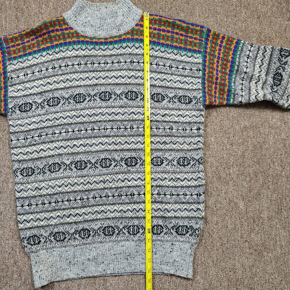 Vintage LIZ SPORT Sweater Women Medium Fair Isle Turtleneck Pullover Wool Blend - Picture 7 of 8